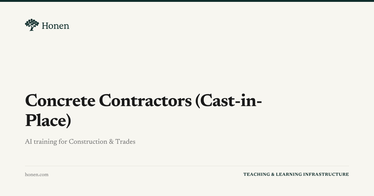 Concrete Contractors (Cast-in-Place) Training & Onboarding | Honen