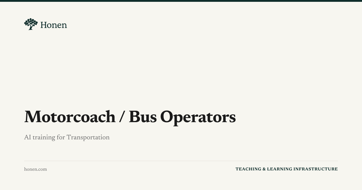 Motorcoach / Bus Operators Training & Onboarding | Honen