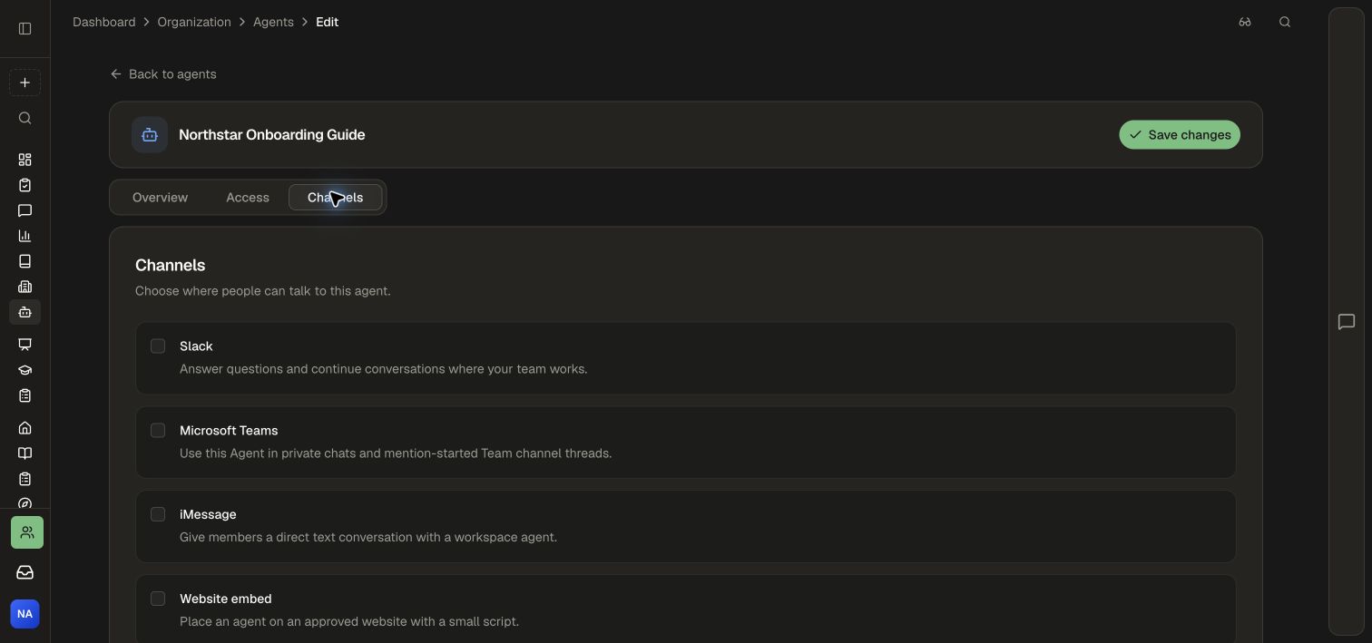 Channel choices with every deployment disabled
