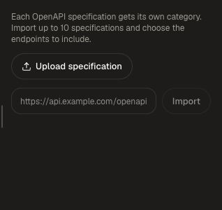 OpenAPI upload and URL import controls