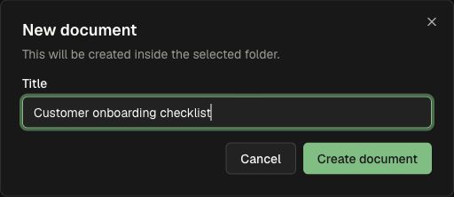 Name a document inside the selected folder