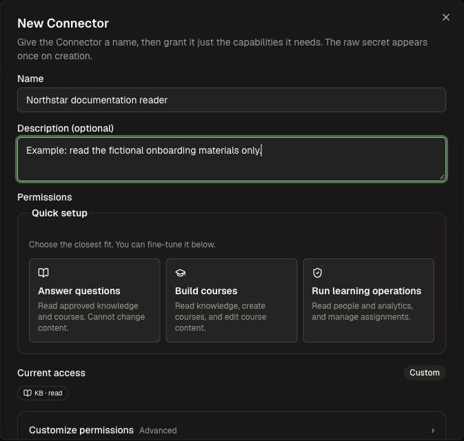 An unsaved Connector form in the fictional Northstar workspace