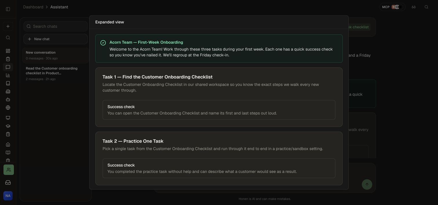 The invoked demo Skill produces a checklist with success checks