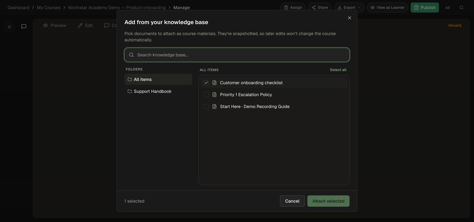 Selecting the fictional customer onboarding checklist
