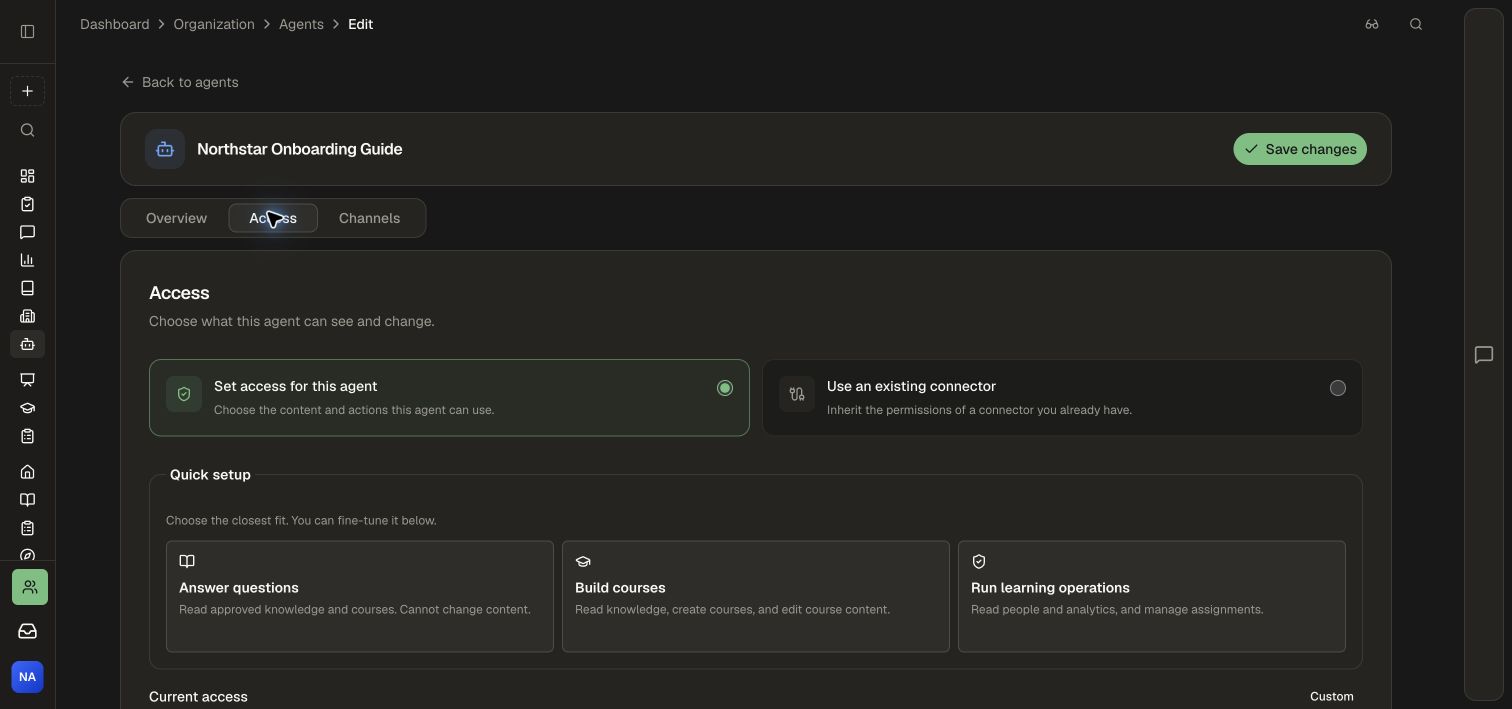 Access presets before customizing a document-only guide