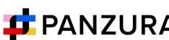 The image shows the Panzura company logo consisting of a colorful geometric symbol and the brand name.